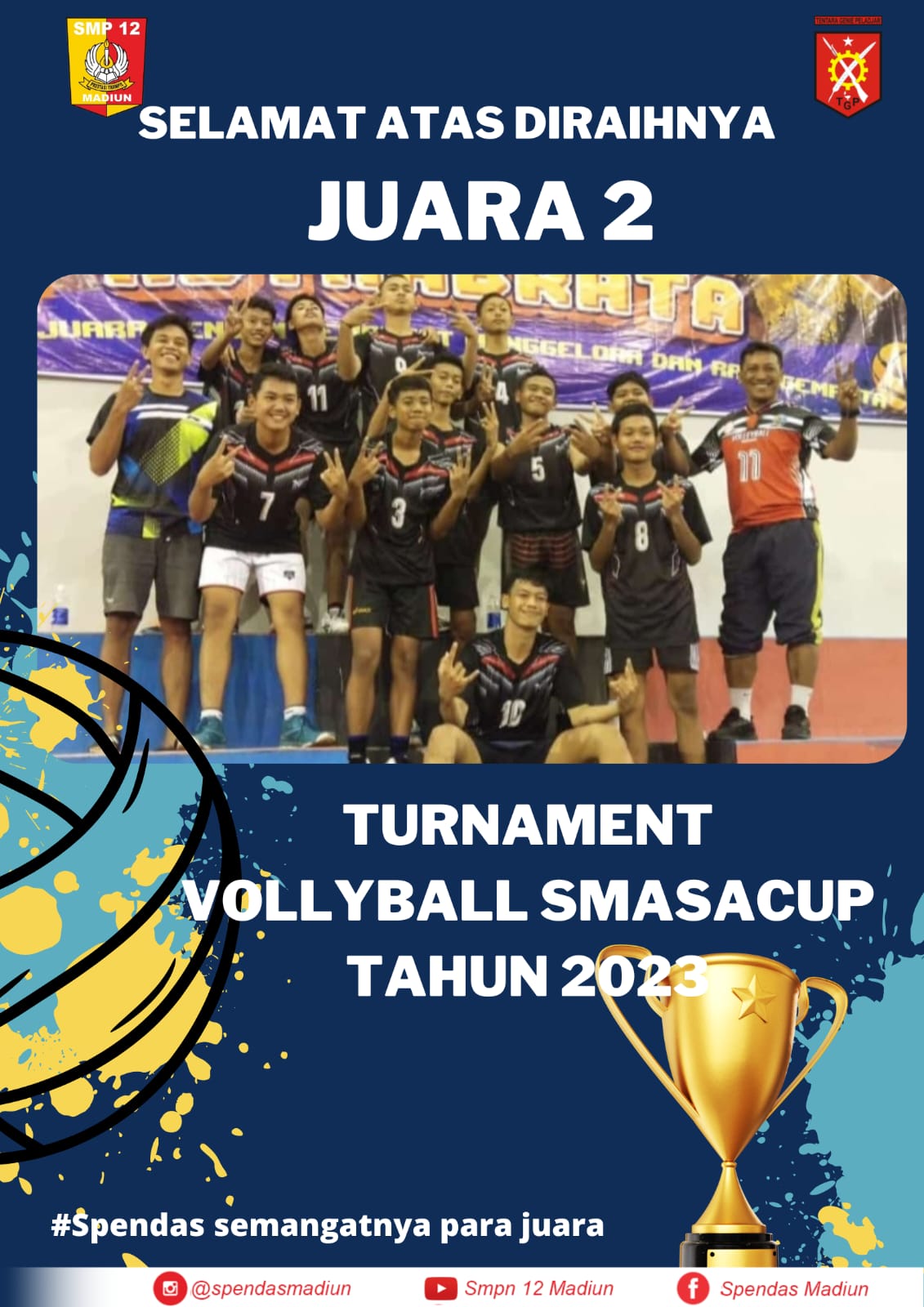 JUARA 2 TURNAMENT VOLLYBALL SMASA